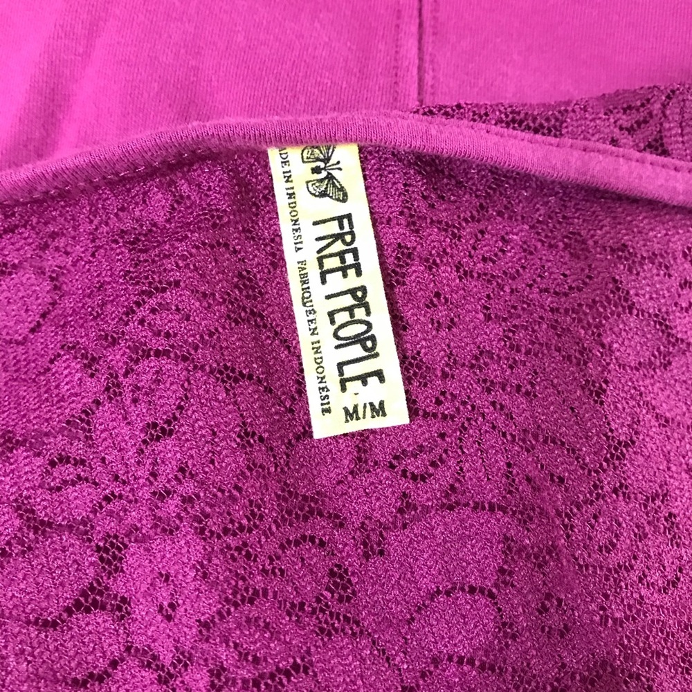 Free People Women’s Back Mesh Fitted Long Top Sz M - Picture 4 of 8